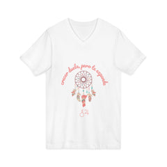 Dreamcatcher V-Neck Tee — "Crecer duele pero expande" Quirón en Jupiter. Tu ADN Cósmico.