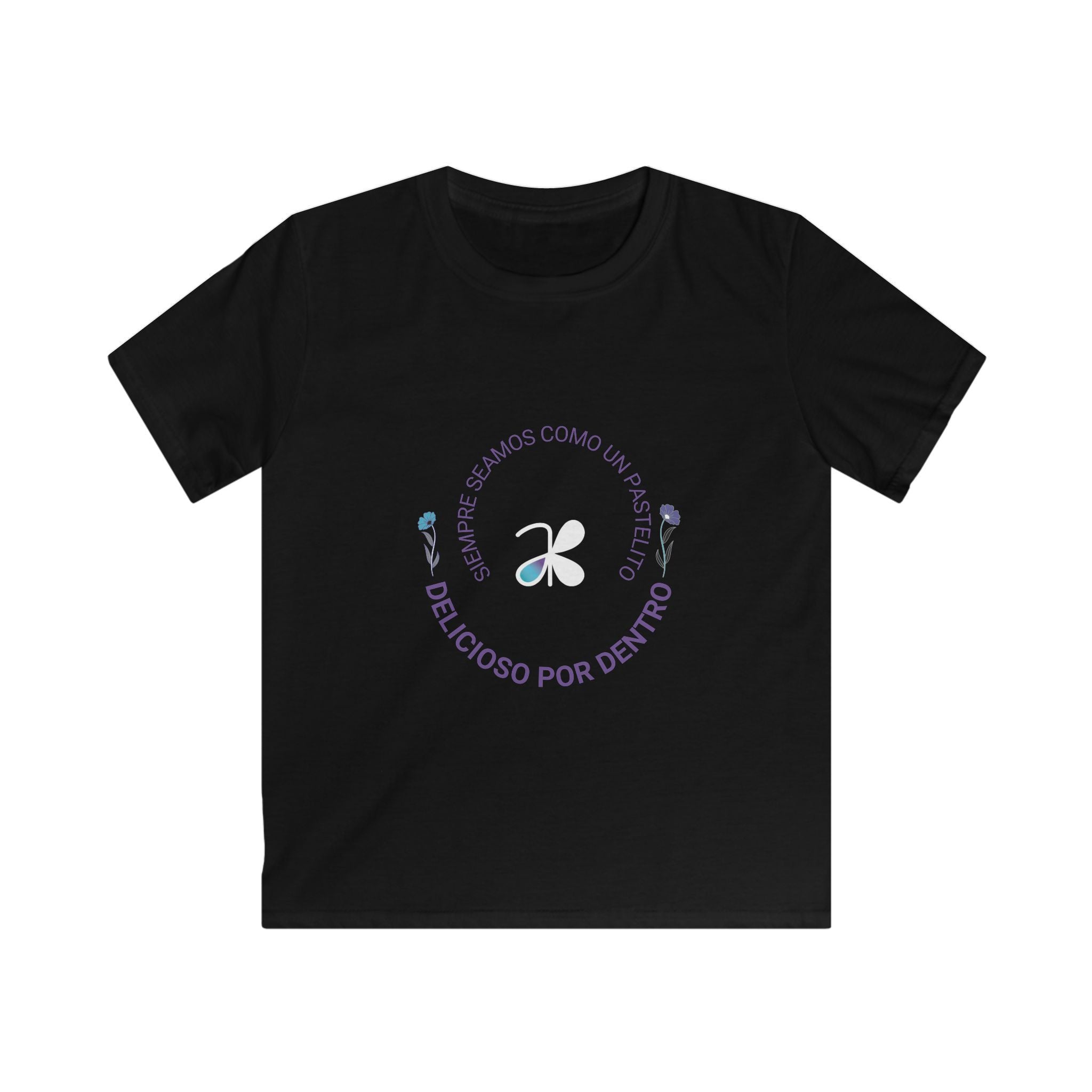 Kids Tee — «Siempre seamos como un misterio, delicioso por dentro» Butterfly Graphic