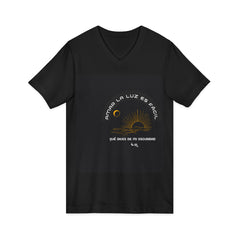 Spanish Sunrise Tee — "Amar la luz es fácil" V‑Neck Shirt