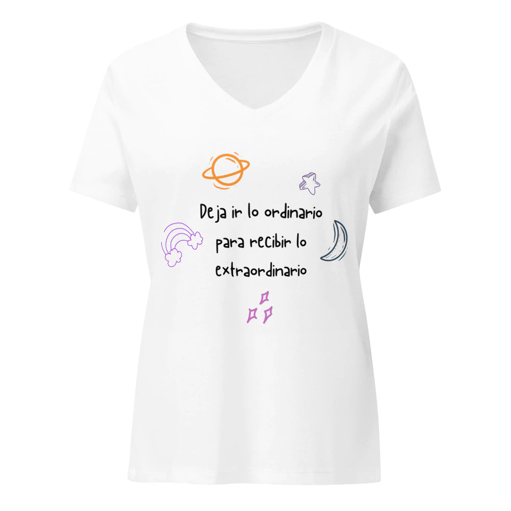 Camiseta suelta mujer Deja ir lo ordinario....